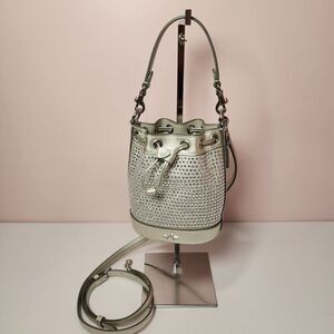 NWT Coach CW301 Mini Bucket Bag With Crystal Silver